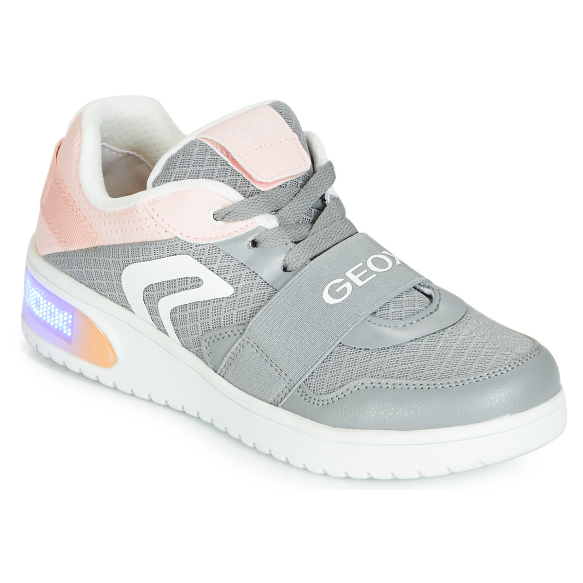 Geox - J XLED GIRL - Grey / Pink / Led