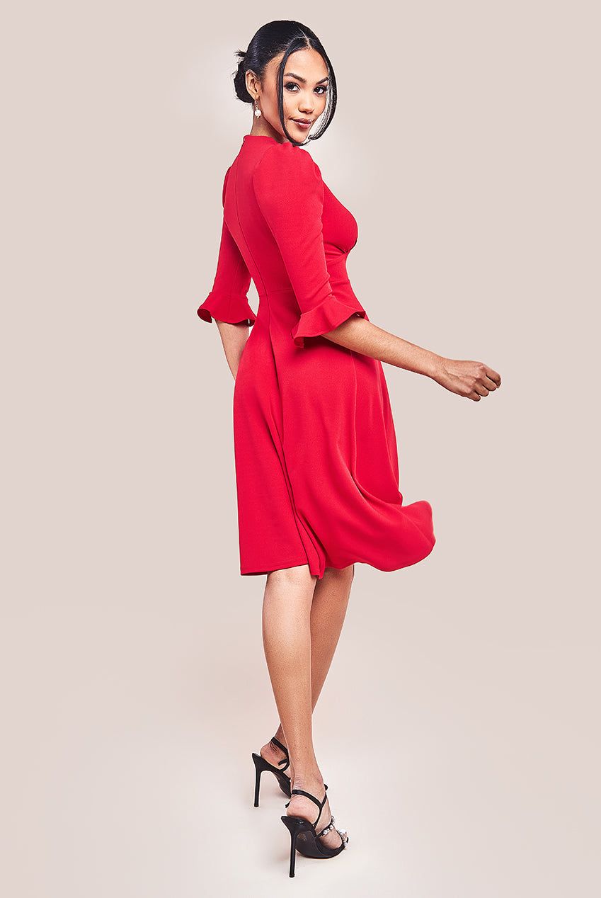 Goddiva Flared Sleeve Midi Dress