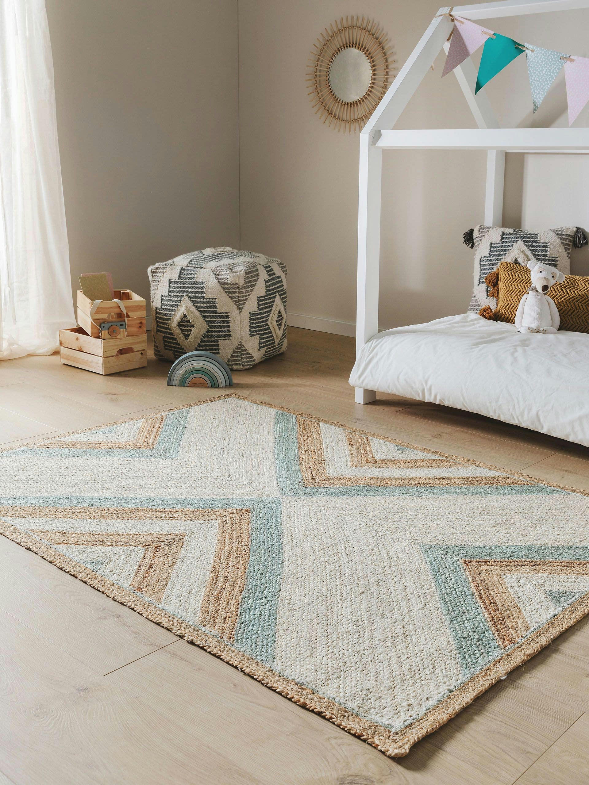 FRIEDA - Tapis enfant menthe 80x120