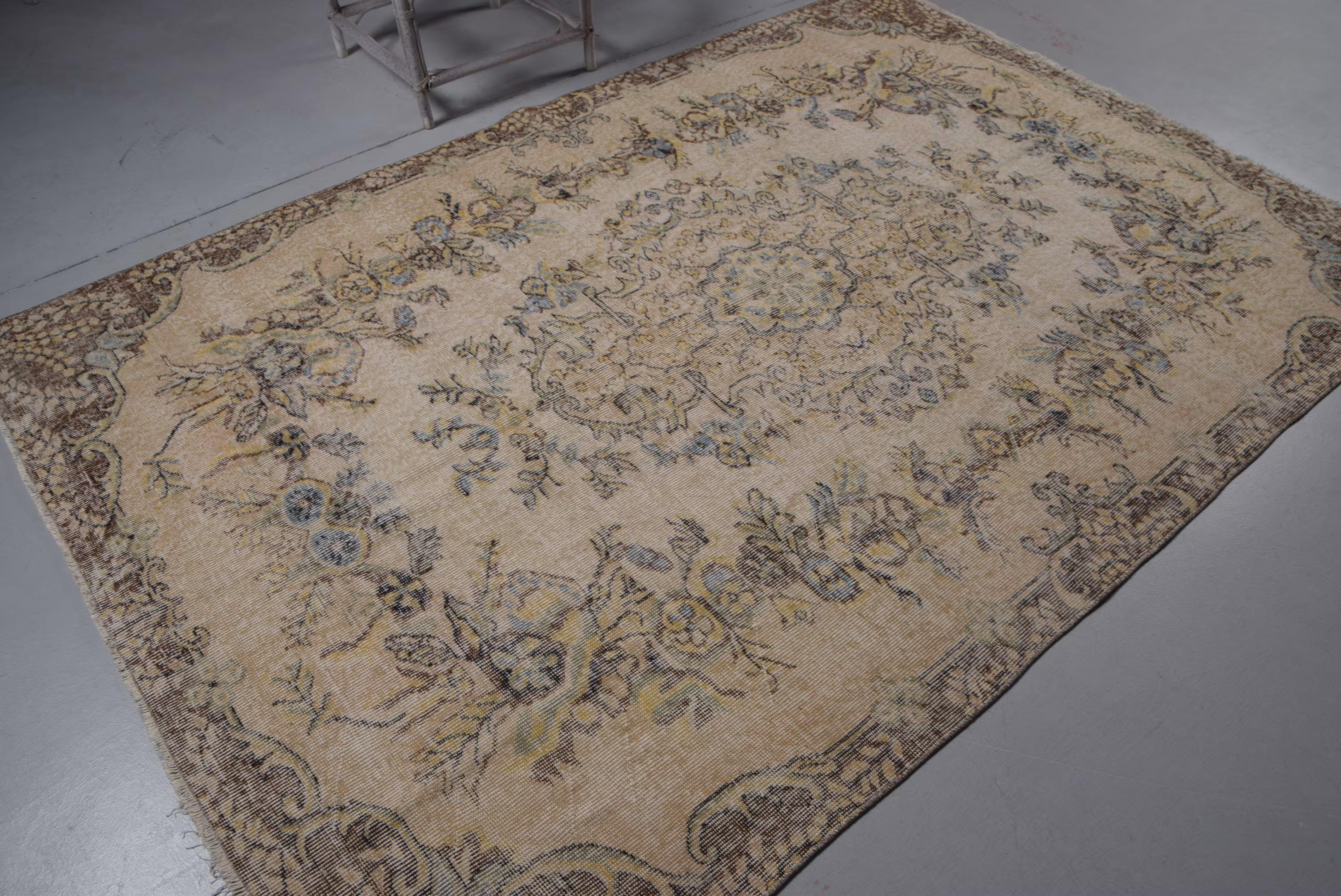Turkish Rug, 5.7x8.5 ft Large Rug, Brown Southwestern Wool Vintage Rug