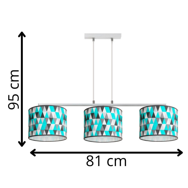 Lampa wisząca biała multikolor Demeter 3xE27x60W wym: 95x81x20 cm Lampex