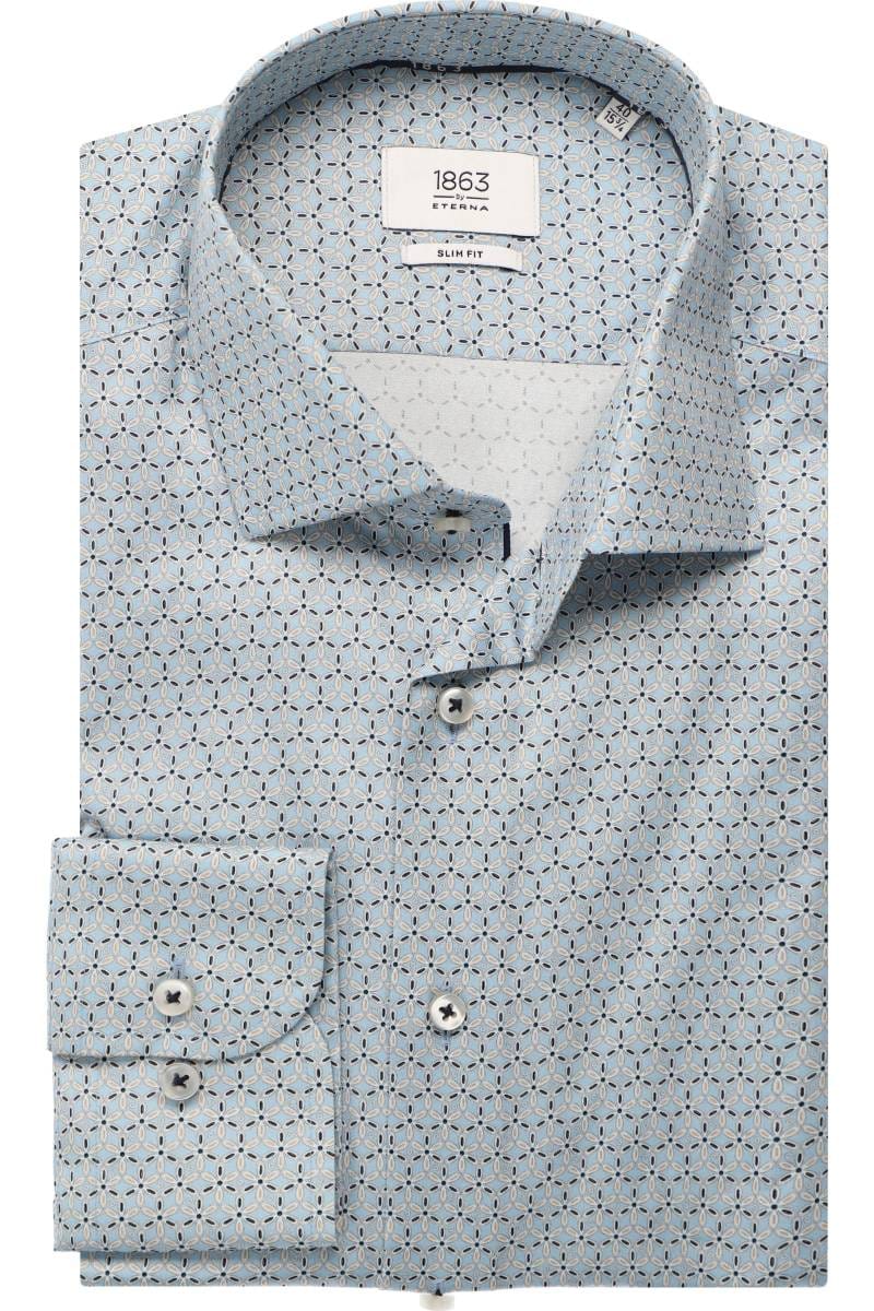 ETERNA 1863 Slim Fit Hemd hellblau, Bedruckt