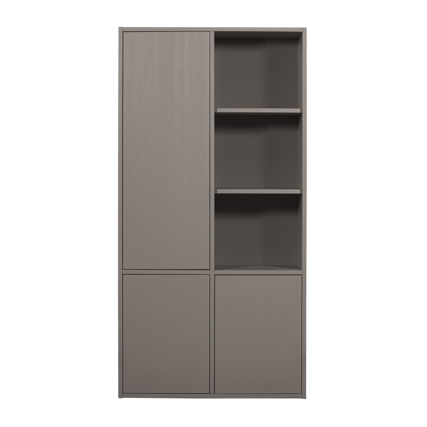 WOOOD opbergkast Merel - Grenen - Warmgrijs - 100x200x44