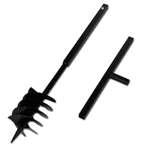 NNEVL Ground Drill with Handle 180 mm with Extension Tube 9 m Steel