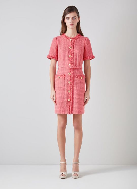 Allie Pink Recycled Cotton Italian Tweed Dress