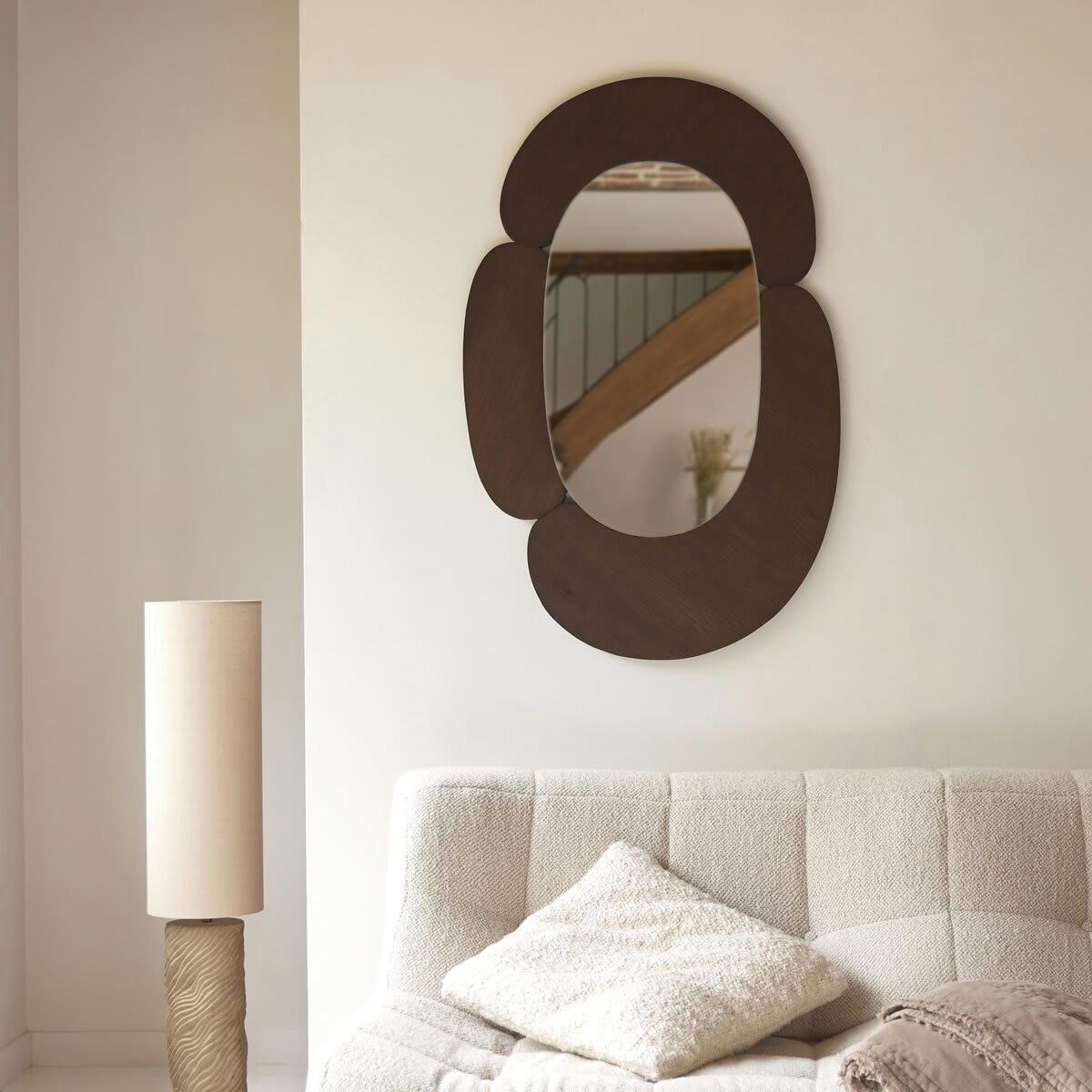 EDA - Miroir ovale en mindi foncé 75x115 cm