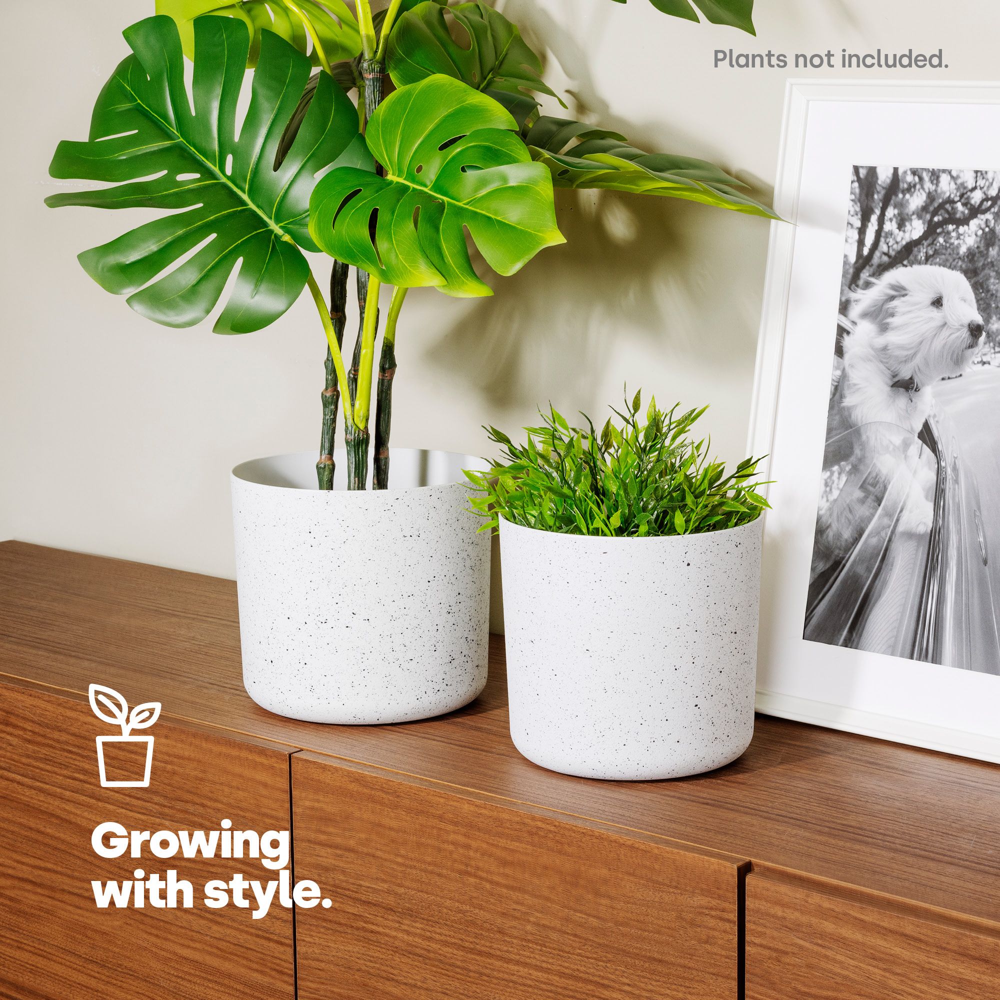 LIVIVO LIVIVO Indoor Plant Pots - Set of 2, Gardening Pot for All House Plants, Herbs & Foliage Plant - Ideal Home Decor Planter - 22cm