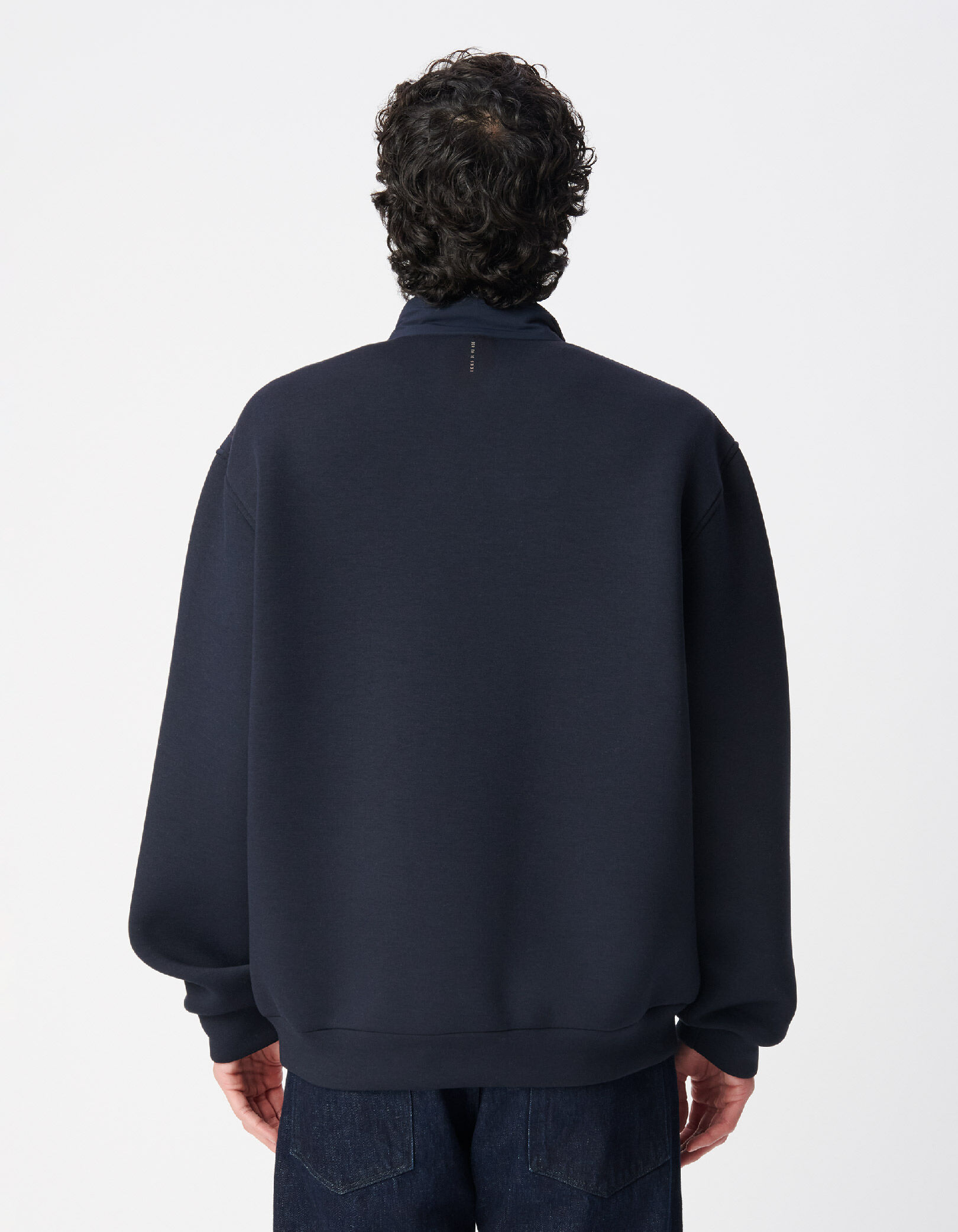 Sweat marine bi-matière EASY CARE Homme