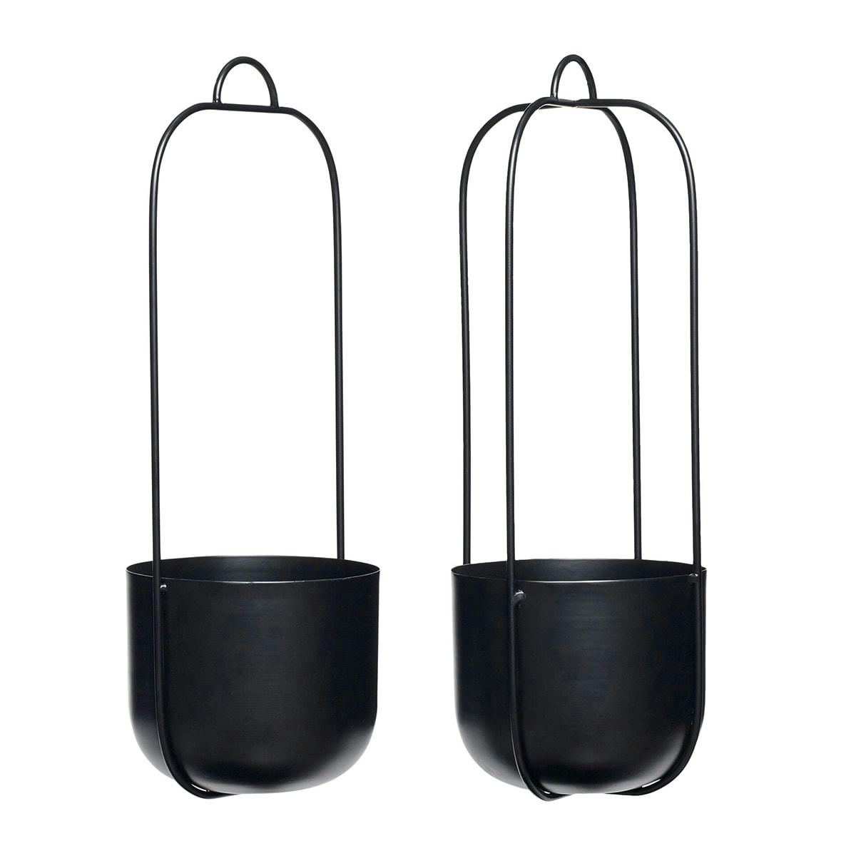 LOTUS - Pot suspendu en métal noir (x2)