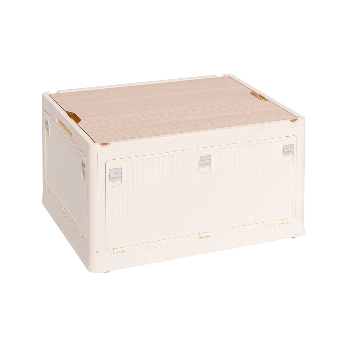 Caixa de arrumação dobrável creme com tampa mdf 31x54,5cm