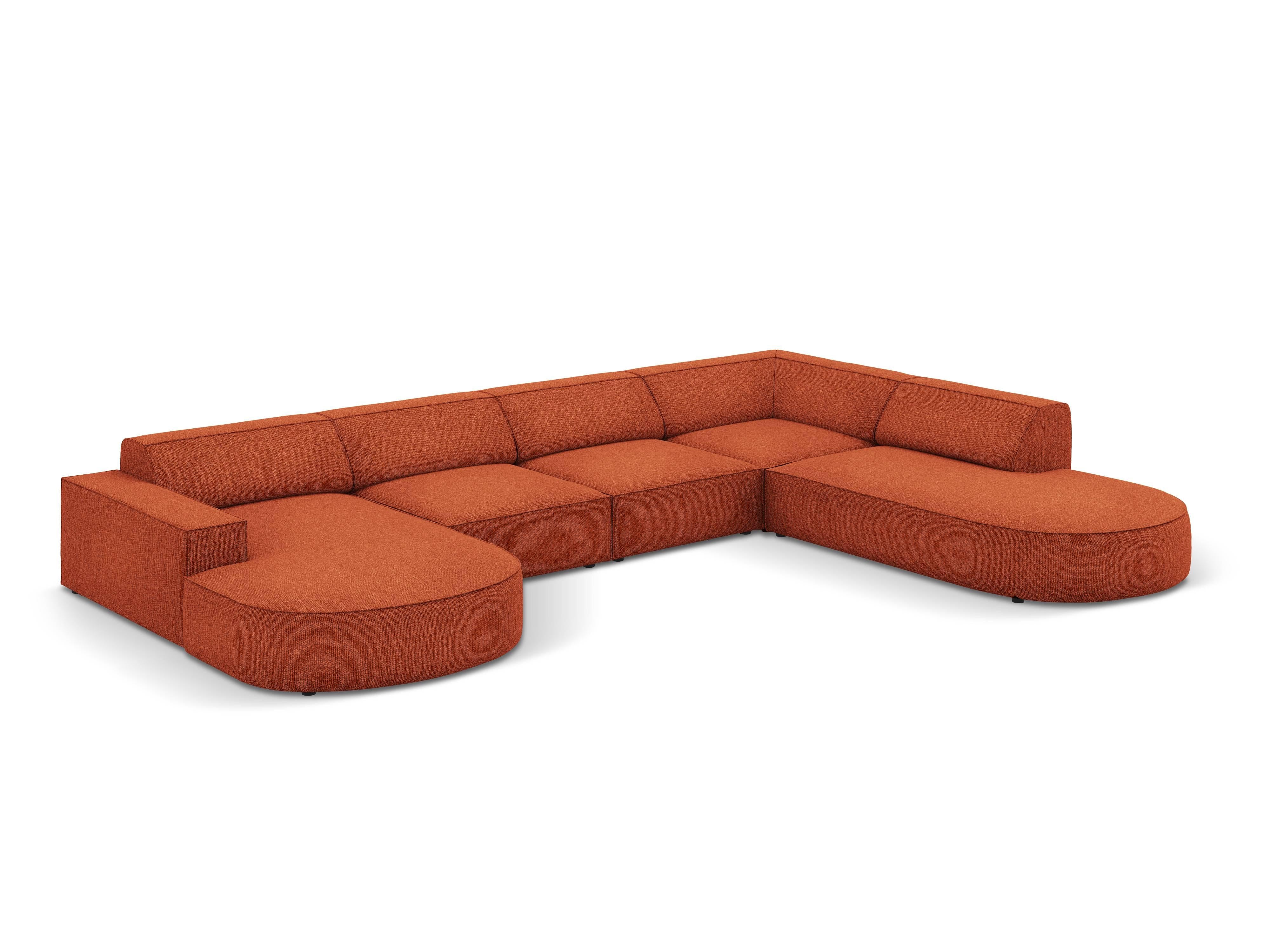 7-zitshoekbank Jodie rechts chenille afgerond