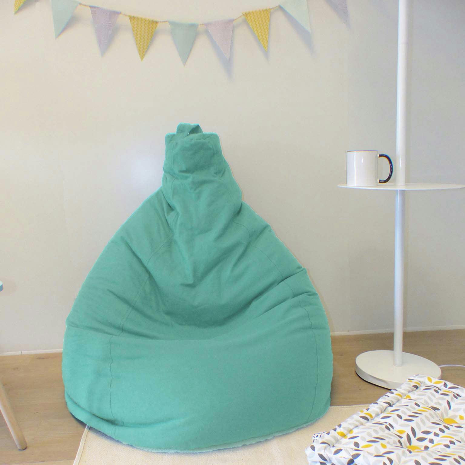 - Poire en coton lana 75 x 110 cm bleu aqua