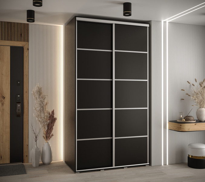 Szafa przesuwna 60 Cannes 4 130 czarny czarny srebrny