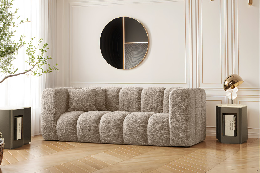 Kanapa, sofa, sofa dwuosobowa Grand Modułowa tkanina Haga Beżowy