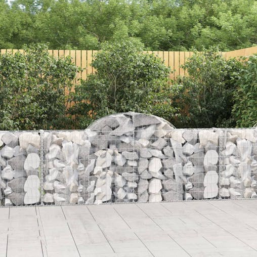 NNEVL Arched Gabion Baskets 7 pcs 200x30x80/100 cm Galvanised Iron