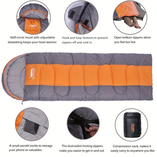 NNETM 3-Season Lightweight Sleeping Bag for Hiking Camping
