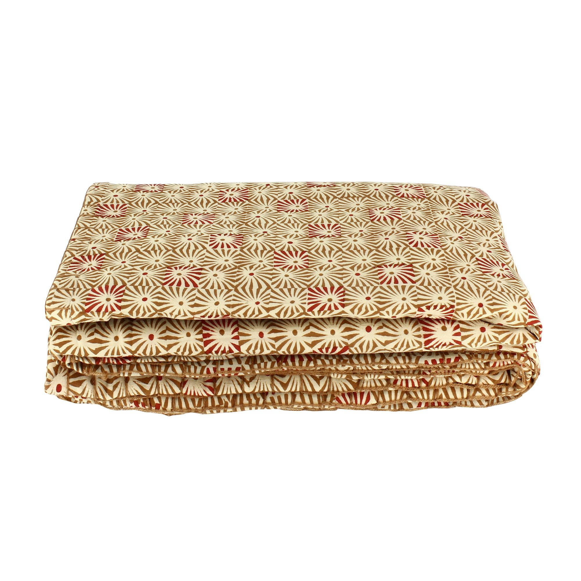 ASWINI - Courtepointe en coton camel 160cm