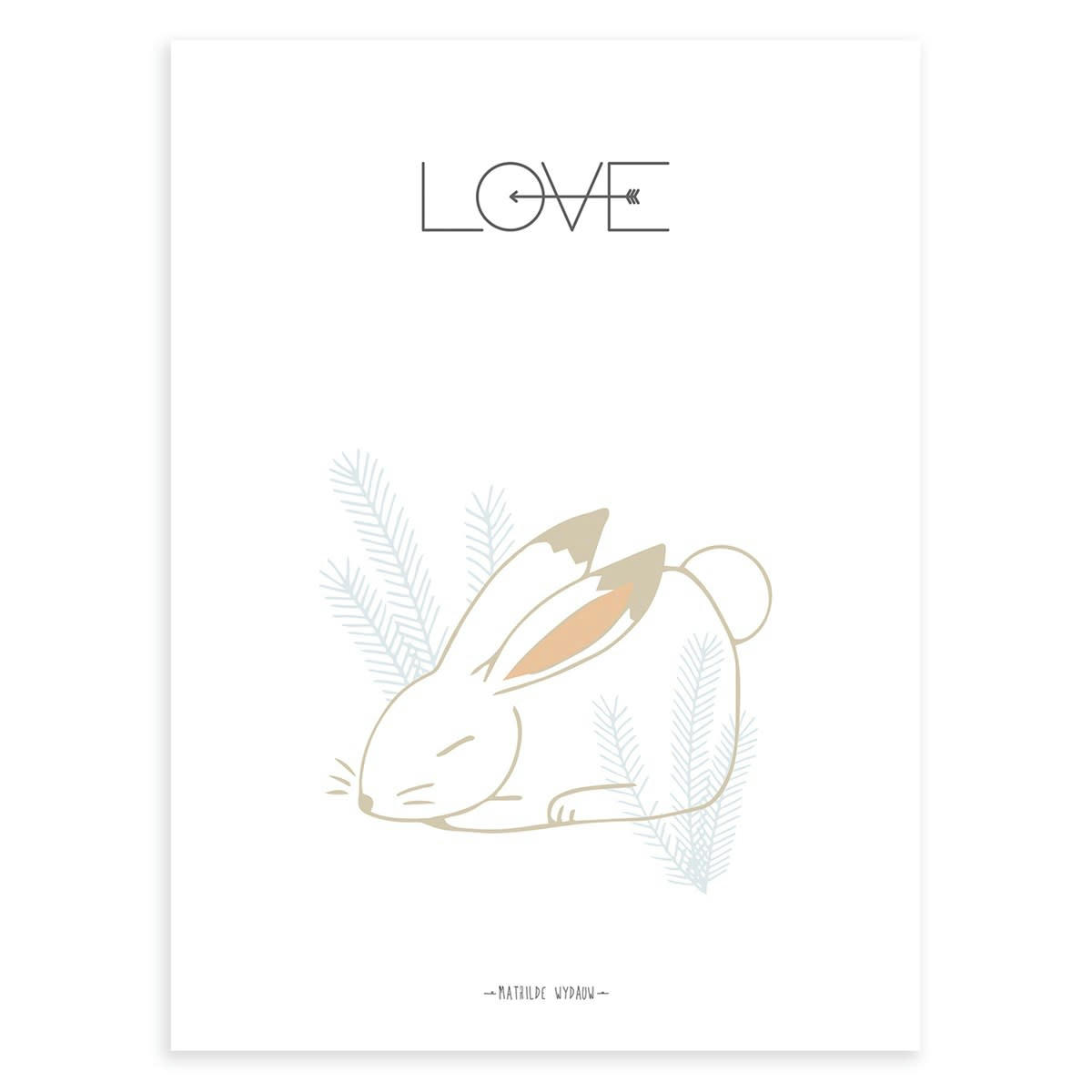 NORDIC - Affiche lapin en Papier Multicolore