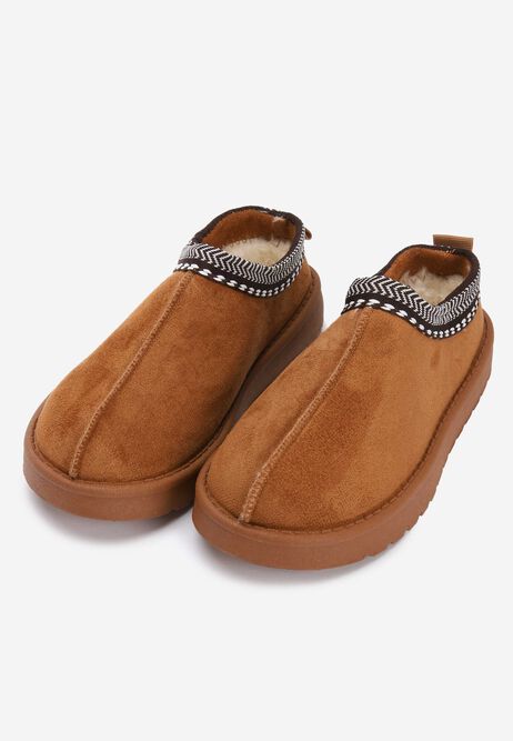 Older Girls Tan Casual Cosy Mules