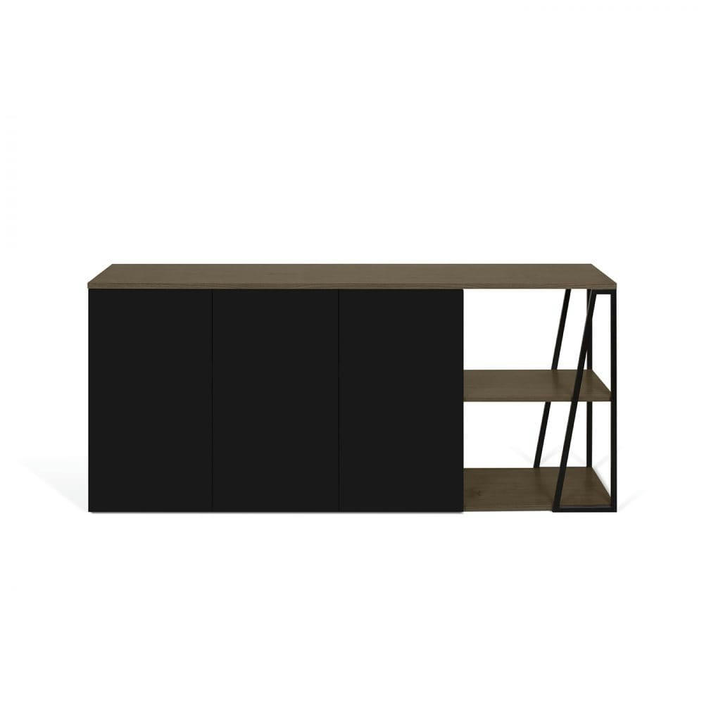 ALBI - Buffet  placage noyer et noir laqué