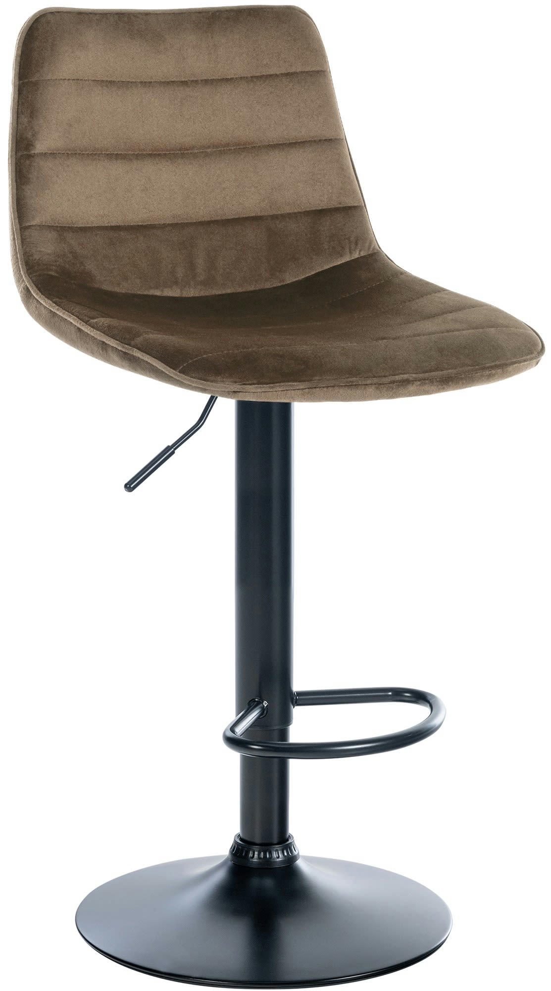 LEX - Tabouret de bar réglable pivotant en velours Marron
