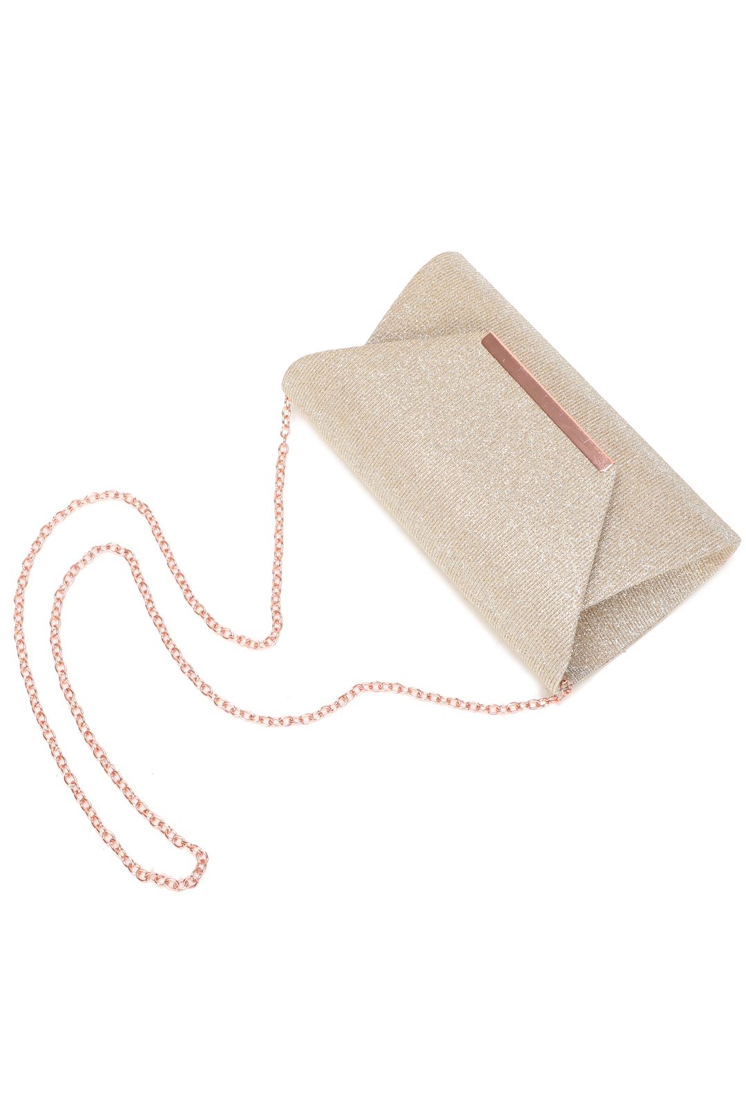 Fontanella Fashion Iskaya Satin Fold Over Glittering Clutch Bag