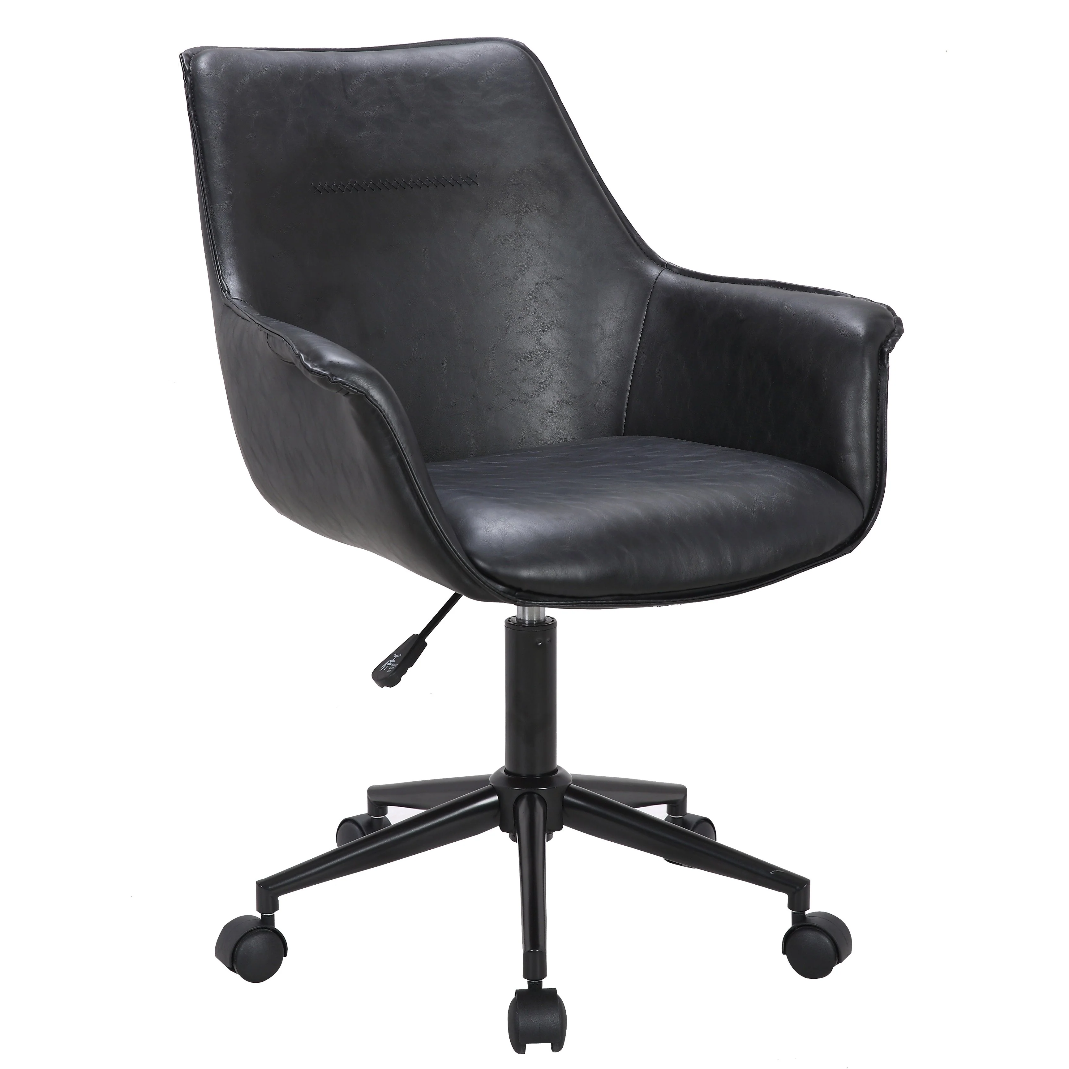 Porthos Home Jamar PU Leather Office Chair with Metal Roller Base