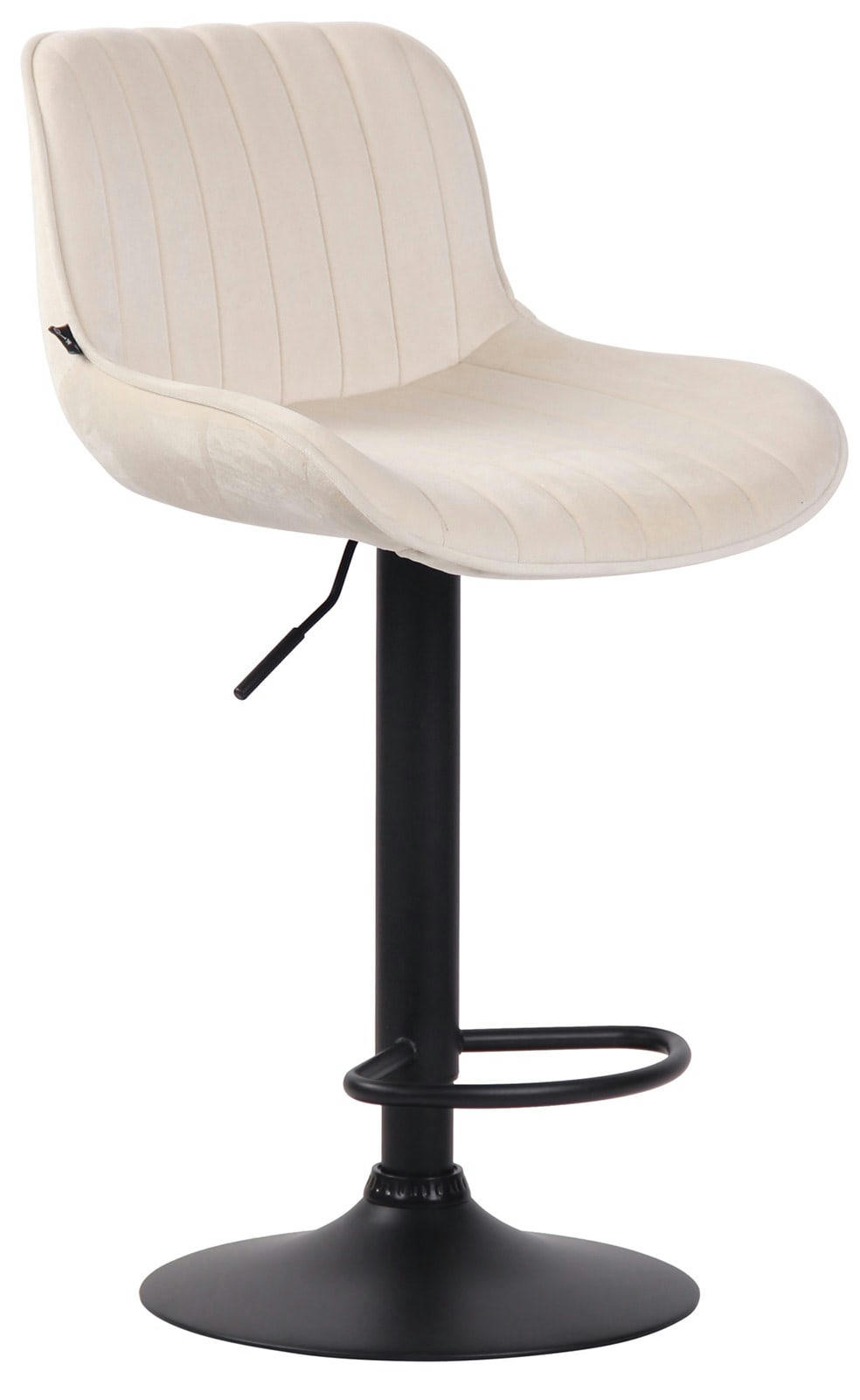 LENTINI - Lot de 2 tabourets de bar réglables en velours Crème