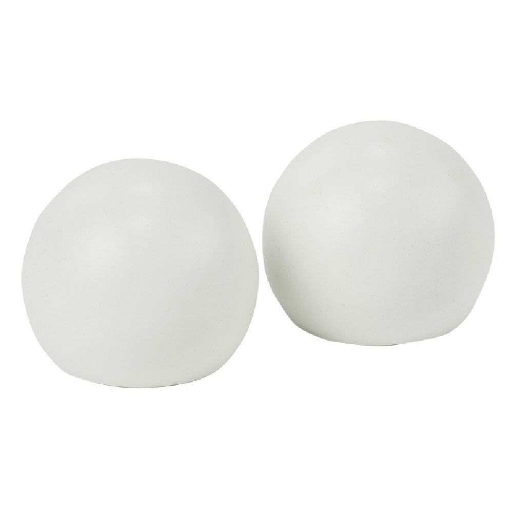 Embout tringle à rideau Ø16 mm métal forme boule blanc mat x2