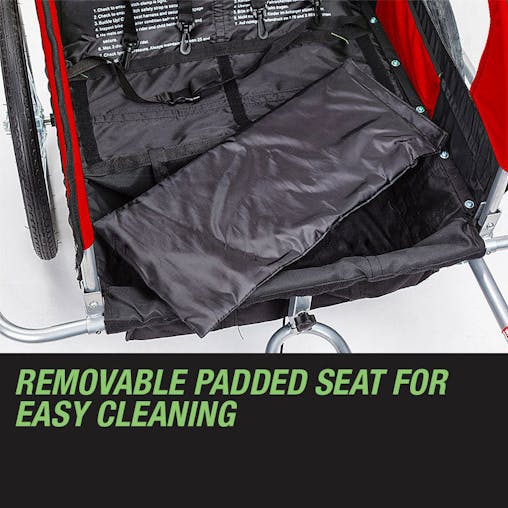 NNEMB Kids Bike Trailer Child Bicycle Pram Stroller Children Jogger Red