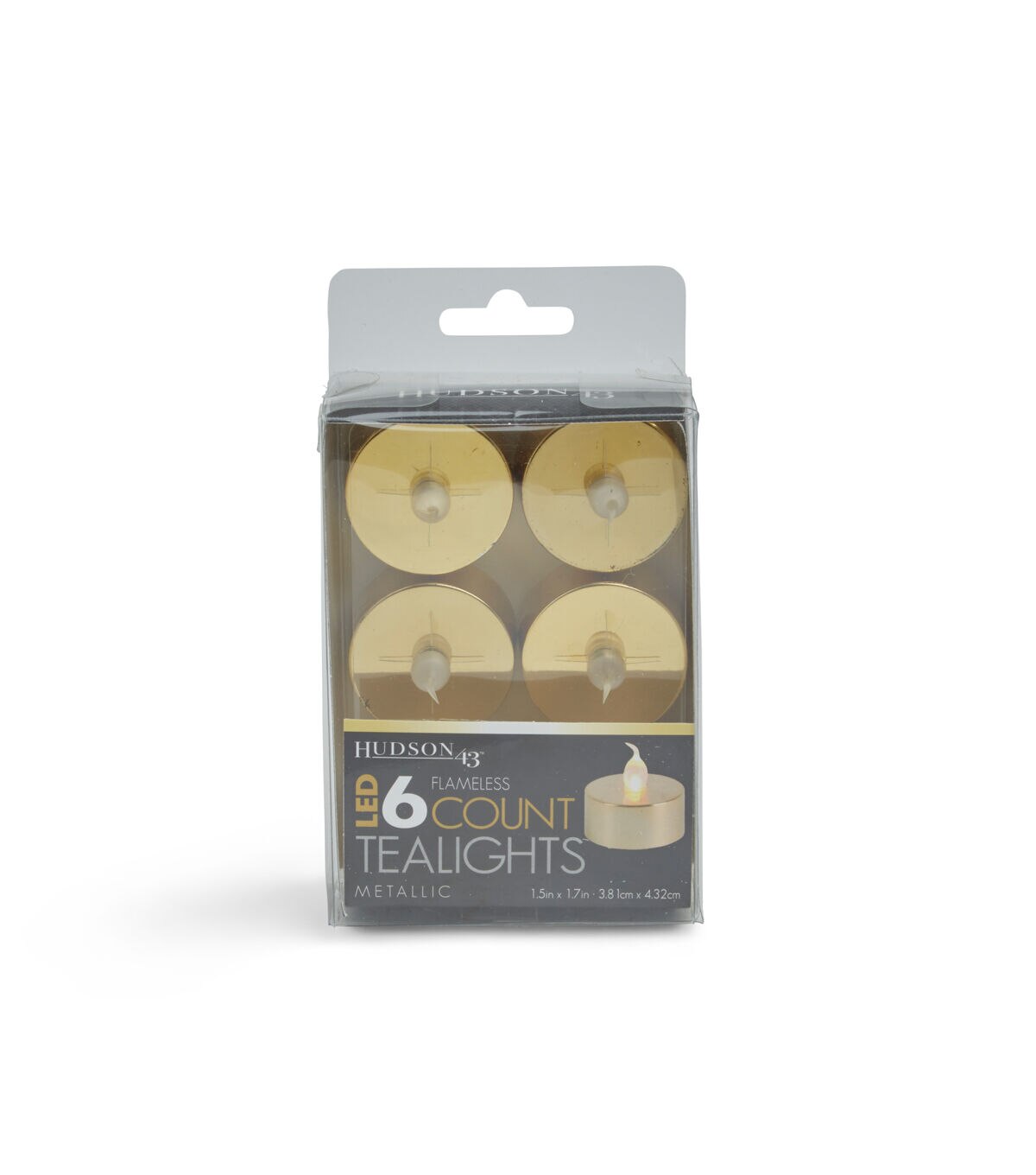 6pk Metallic Gold Tealights by Hudson 43