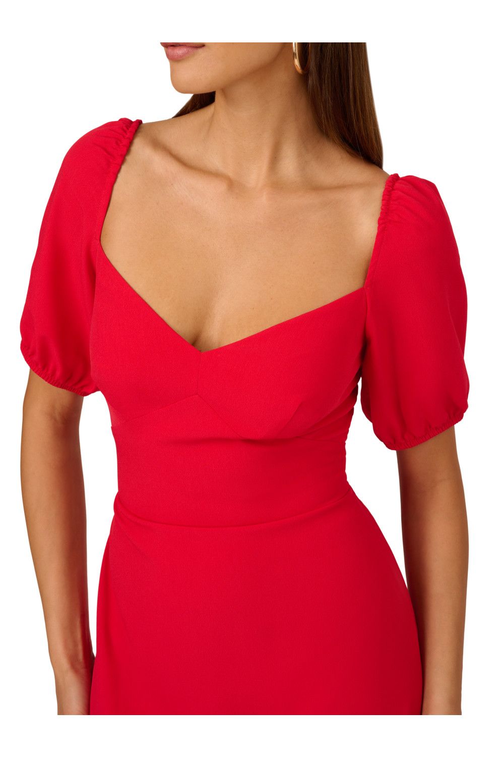 Adrianna Papell Puff Sleeve Midi Dress