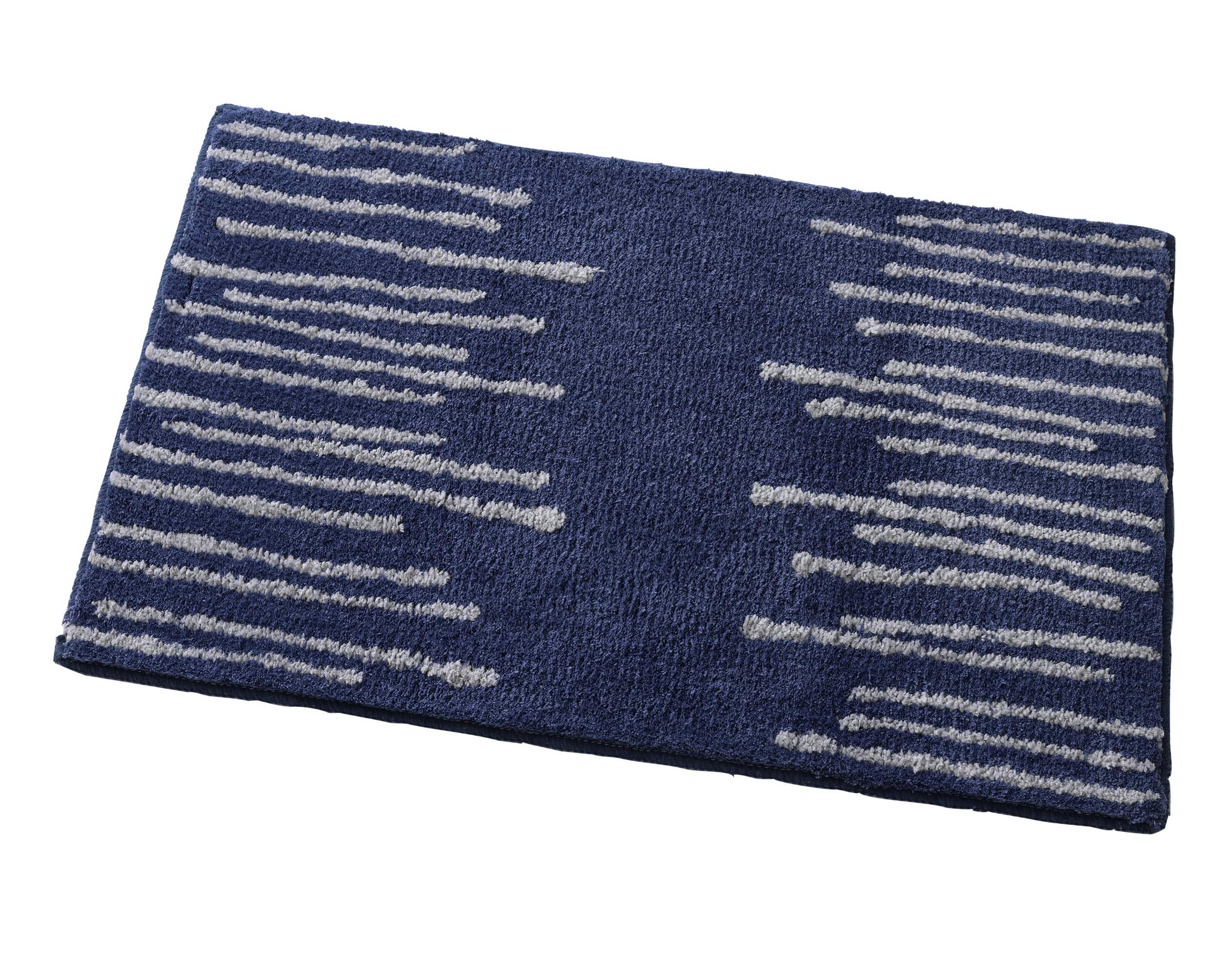 BATONNETS - Tapis contour WC bleu  50x45 en polyester