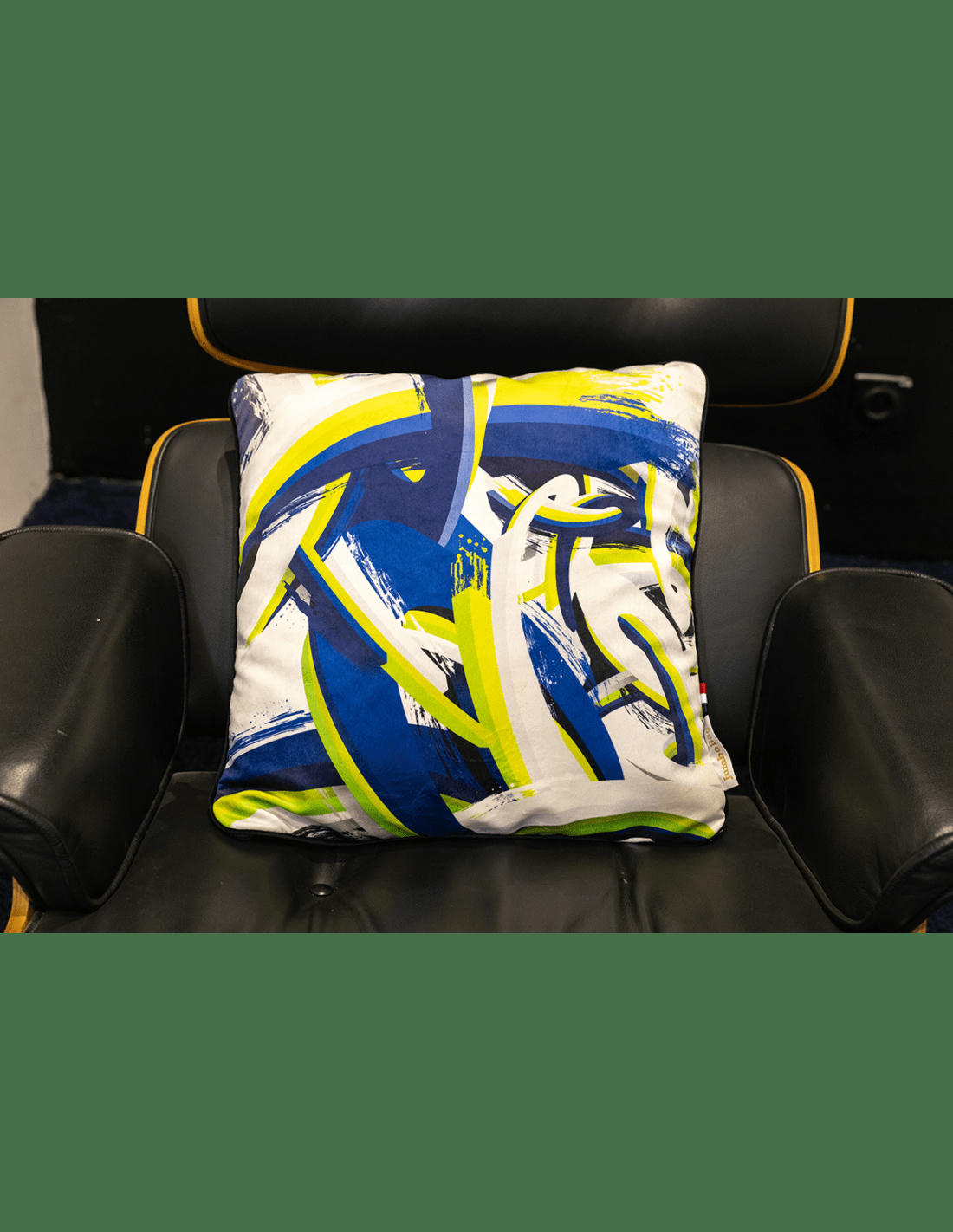 COUSSIN DÉCO - Coussin garni en velours imprimé Gros Traits