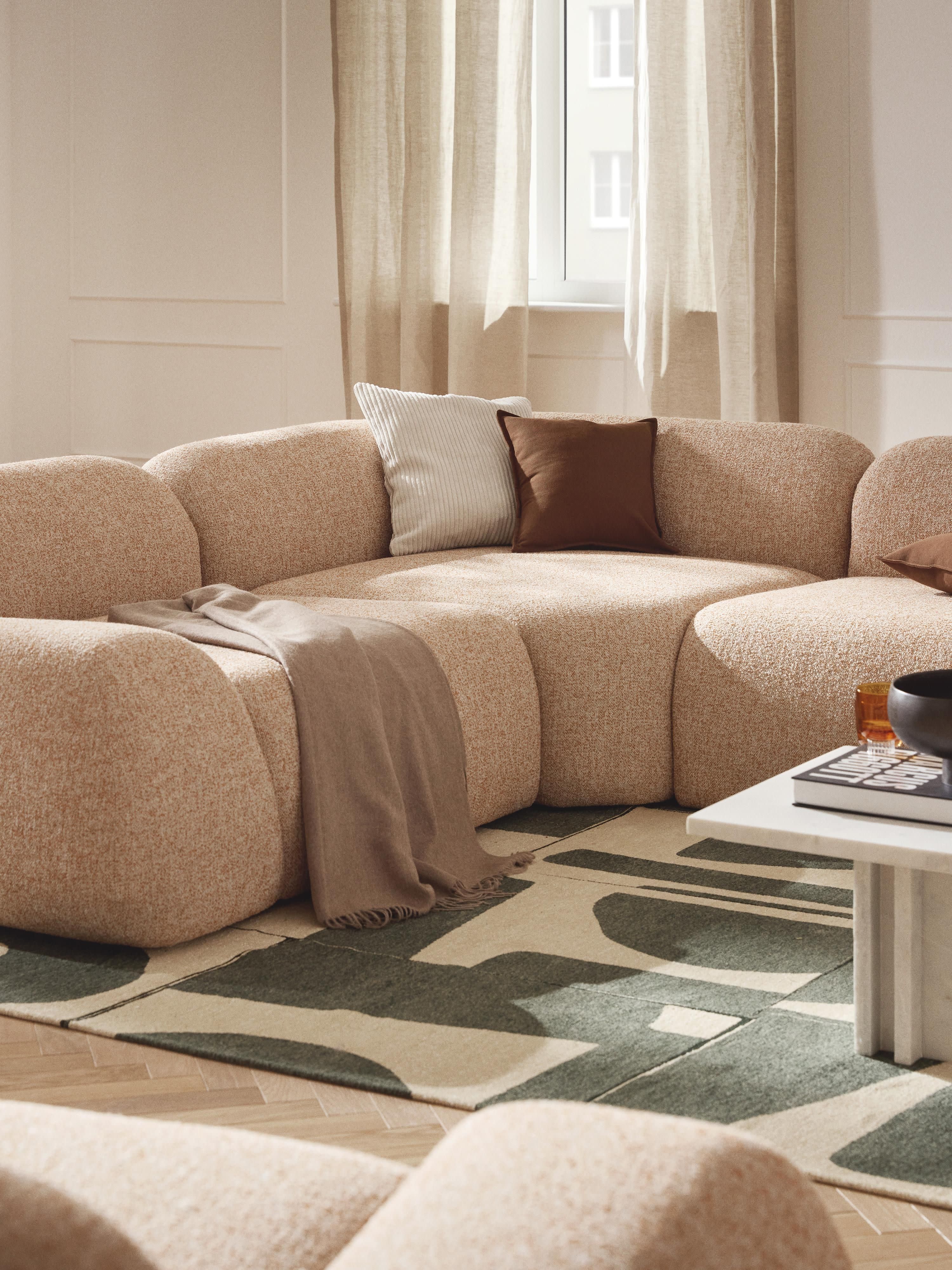 Abgerundetes Eckmodul Wolke aus Bouclé
