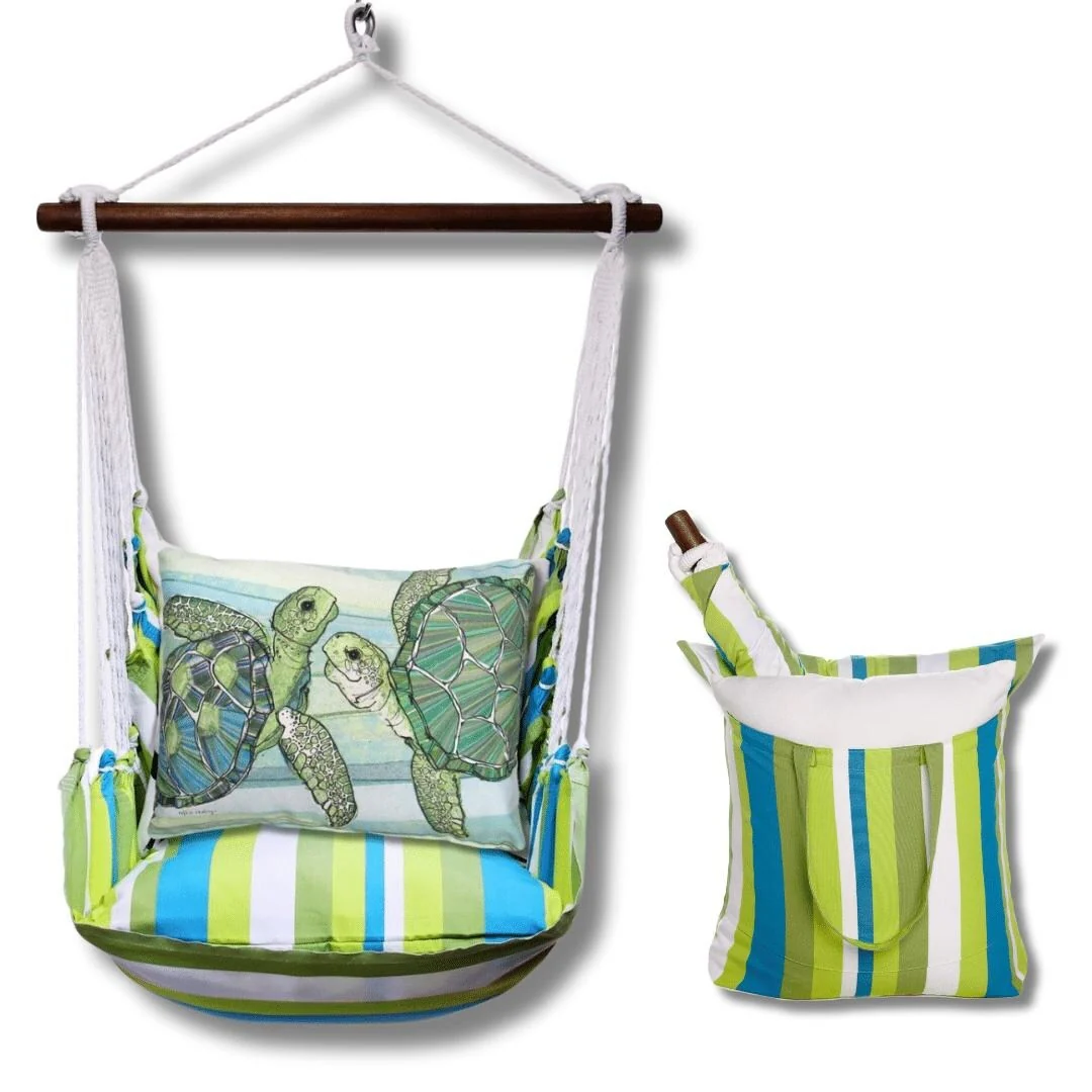 Magnolia Casual Swing Set 4 piece - Beach Boulevard Stripe w/ Sea Turtle Pair