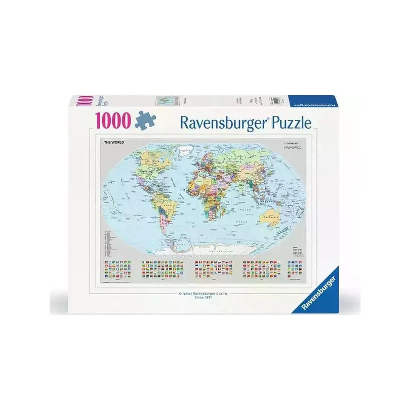 Puzzle 1000er-Set Politische Weltkarte