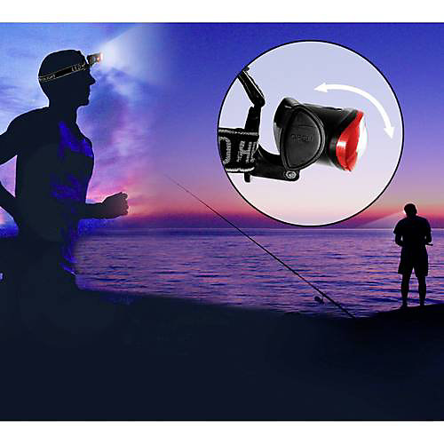 Lampe frontale LED Eaxus 5 W à piles 150 lm, réglable, noir et rouge