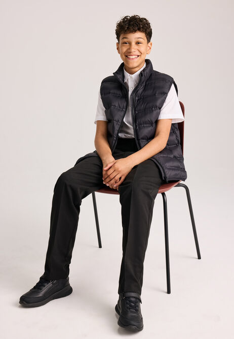 Older Boys Black Heatseal Padded Gilet