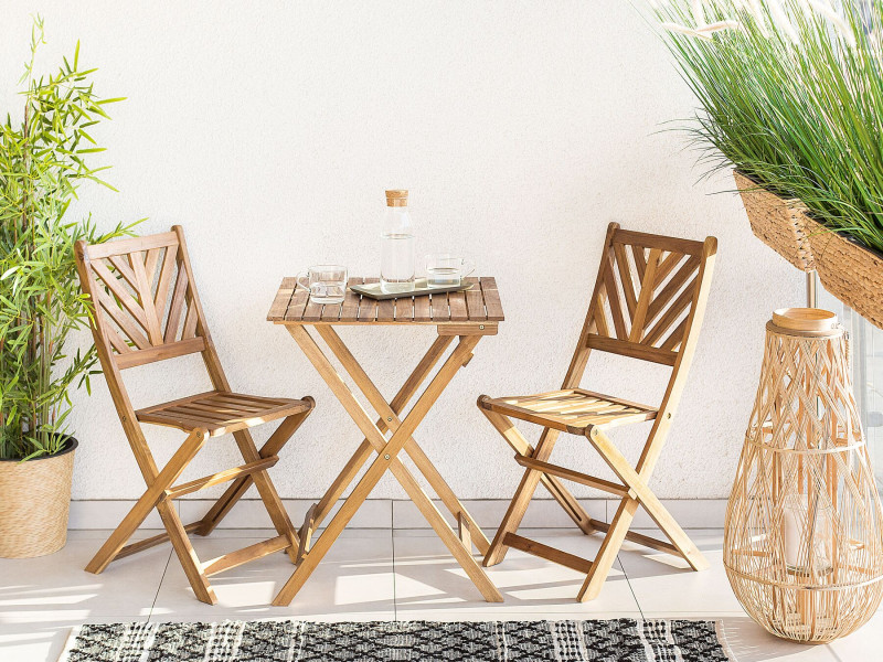Zestaw mebli balkonowych bistro akacja