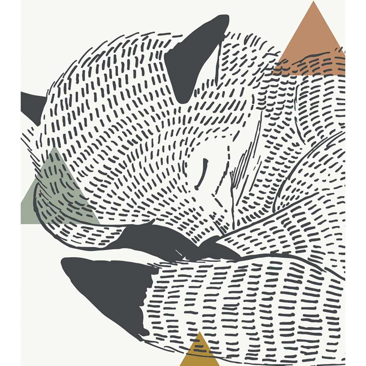 ENCHANTED - Affiche renard en Coton Gris