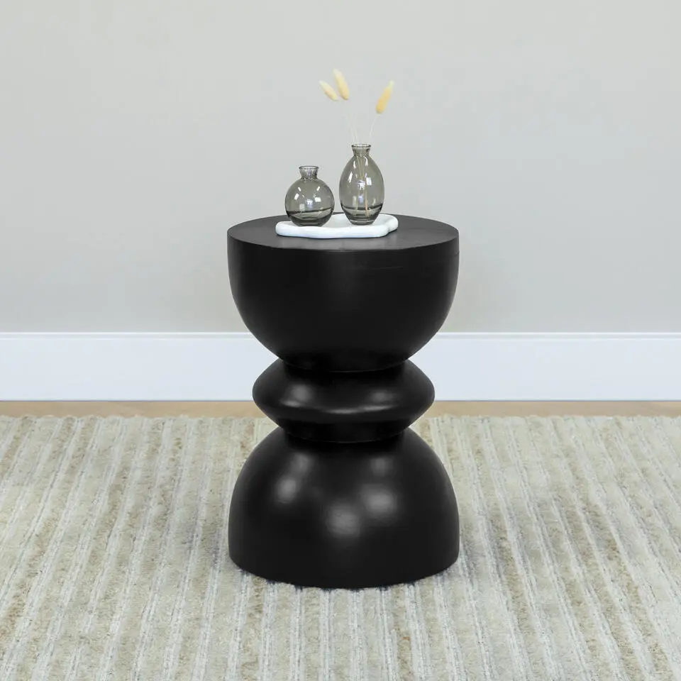 Lewis & Loft Bijzettafel Luis - Gestapeld - FSC? - Rond ?35 - Zwart