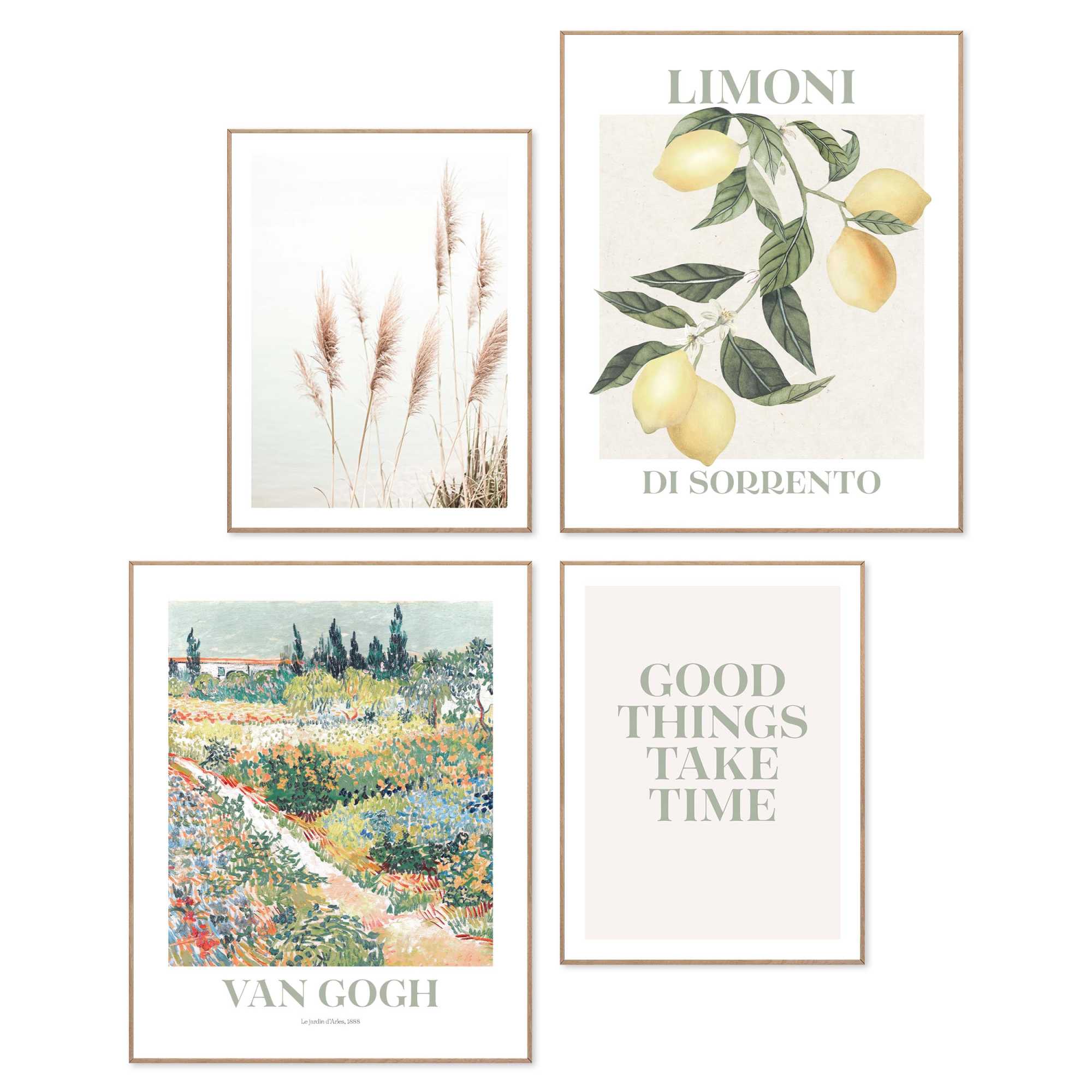 Reinders - Van Gogh tuin in bloei - Schilderijen set 40x50 cm - Groen