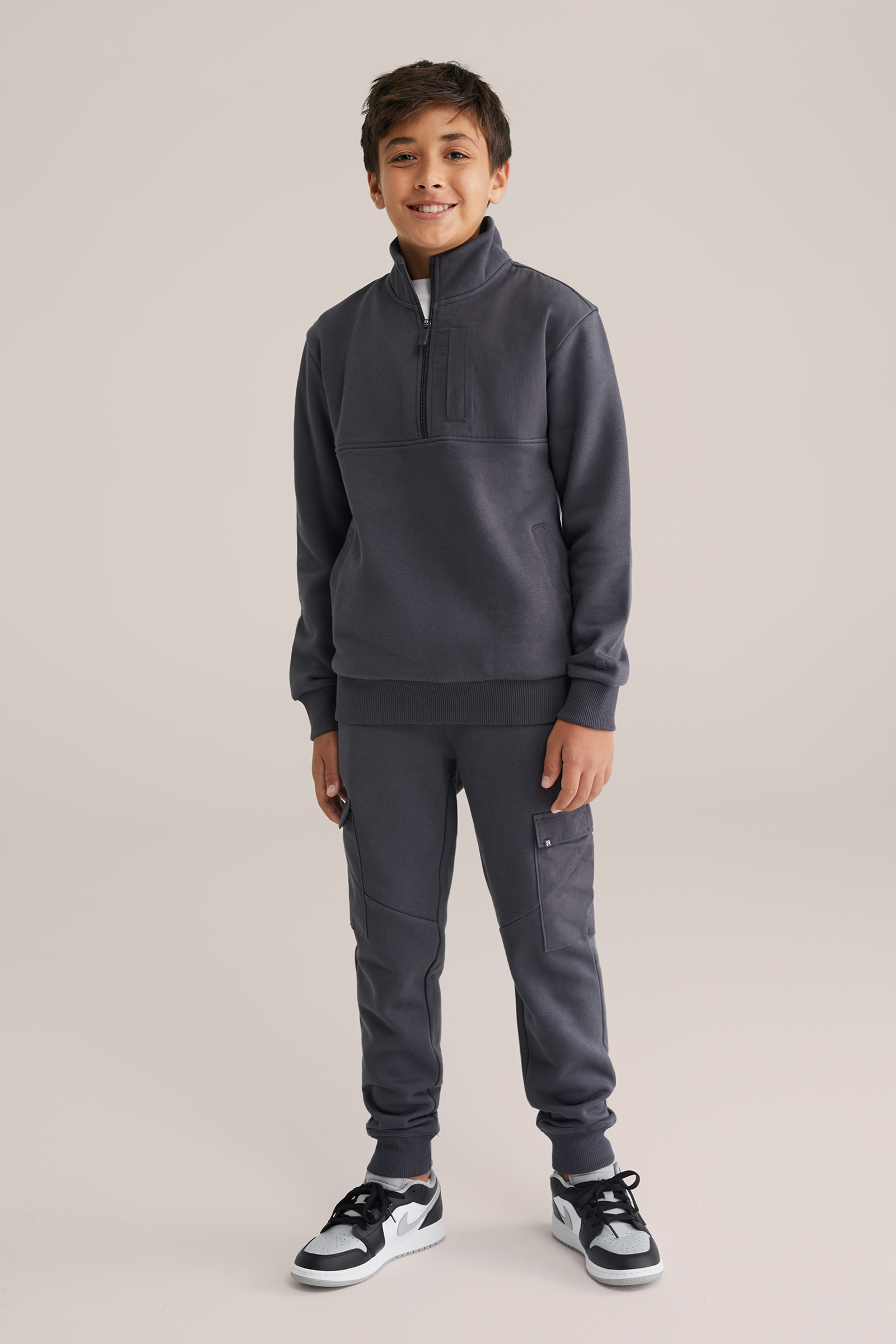 Jongens regular fit joggingbroek met cargozakken