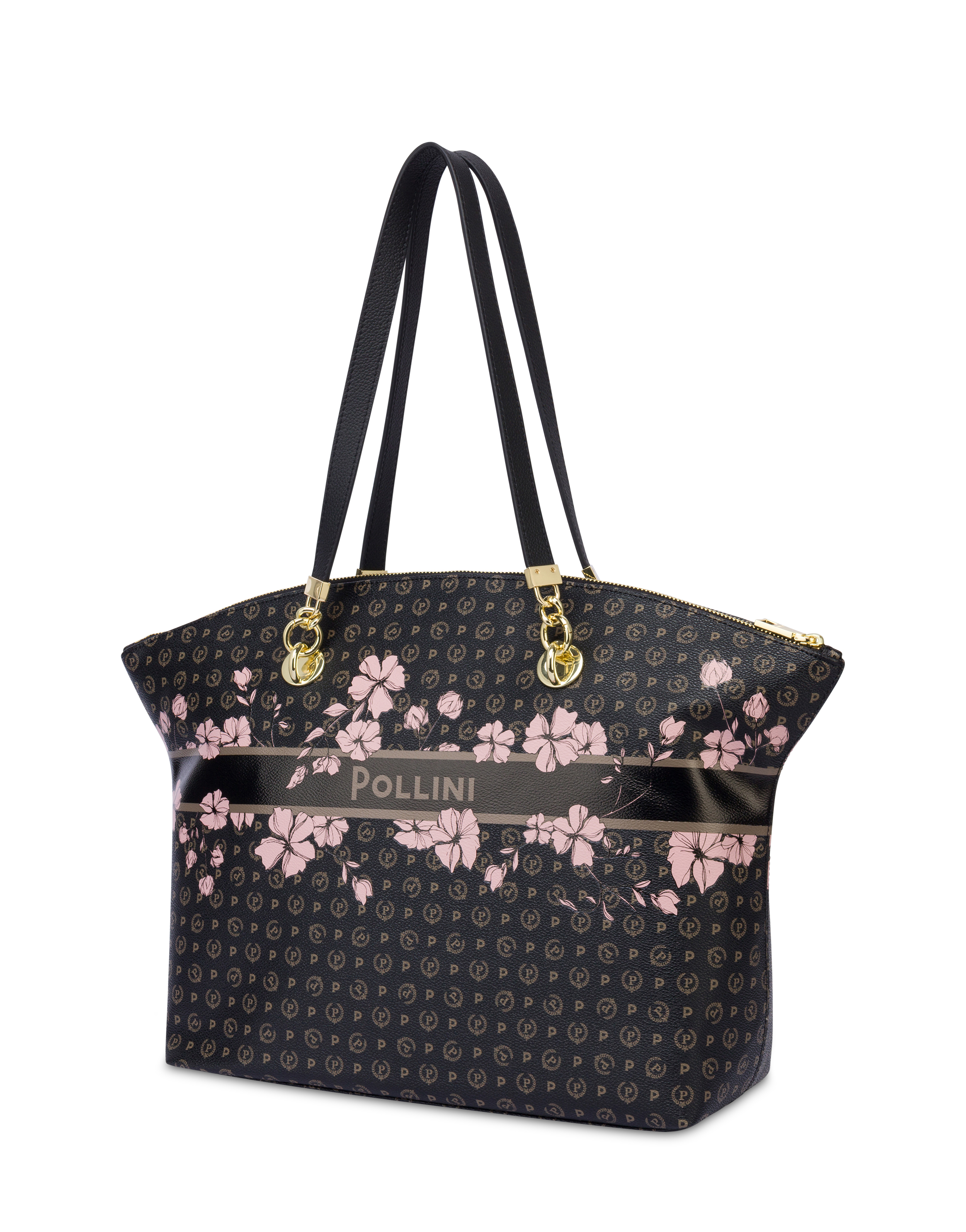 Tote Bag In Heritage Marina Flower Nero/nero