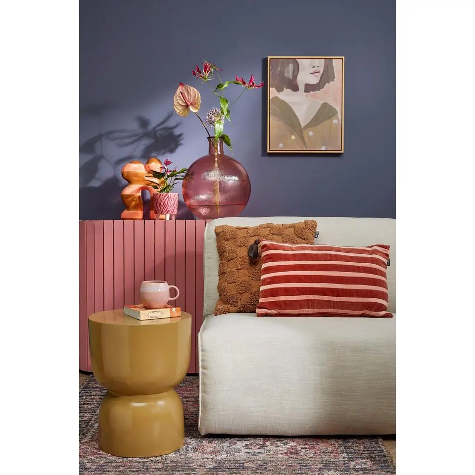 Mica Decorations Stage Bijzettafel - H45 x &Oslash;35 cm - Cement - Geel