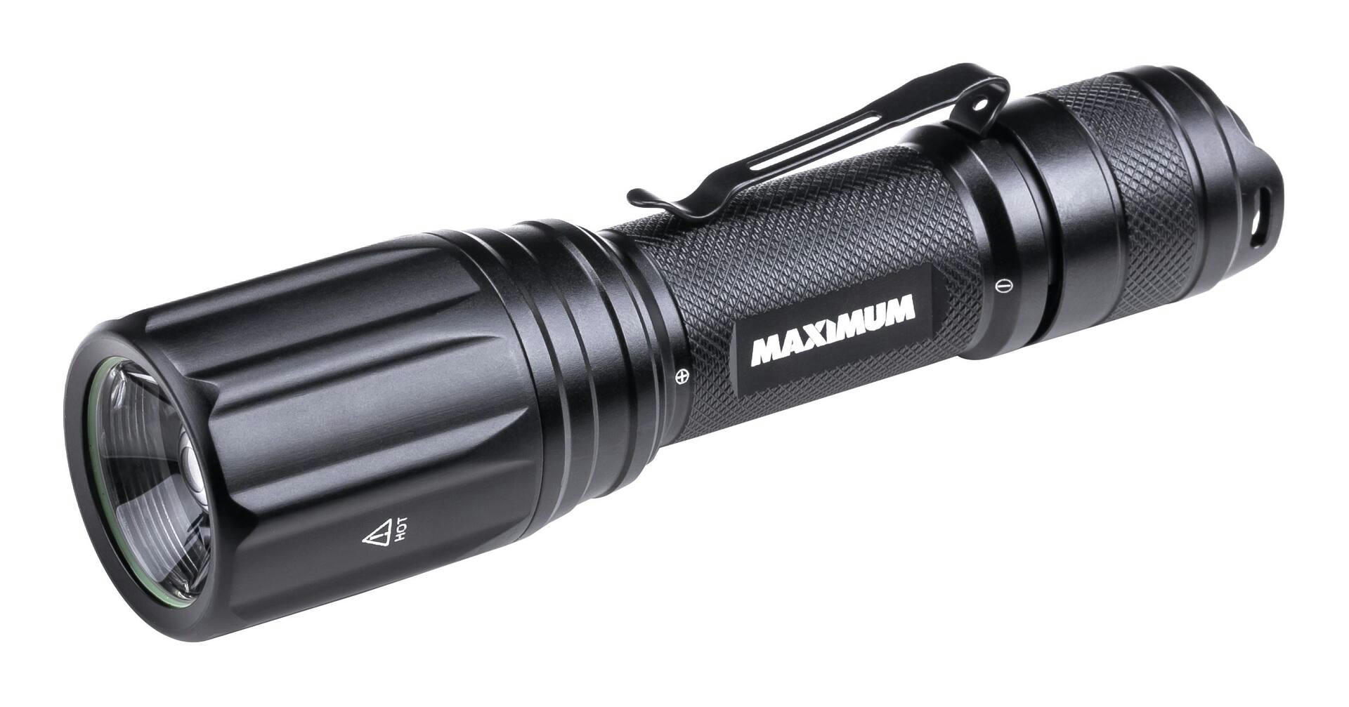 MAXIMUM 930 Lumens Waterproof Rechargeable LED Handheld Flashlight, Batteries Included, Black