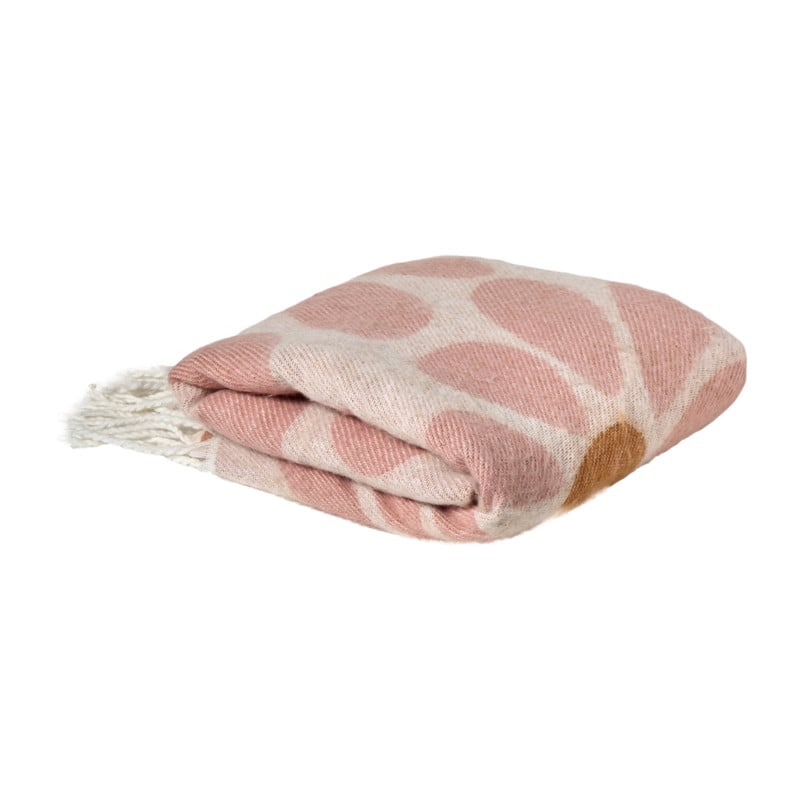 Plaid grote bloemen - multikleur - 130x170 cm