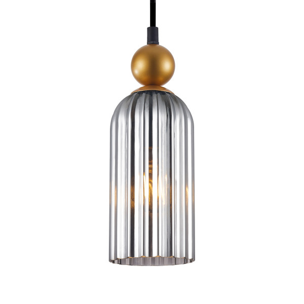 Lampa wisząca czarno-złota-dymiona NARISA 1xE27x40W Italux
