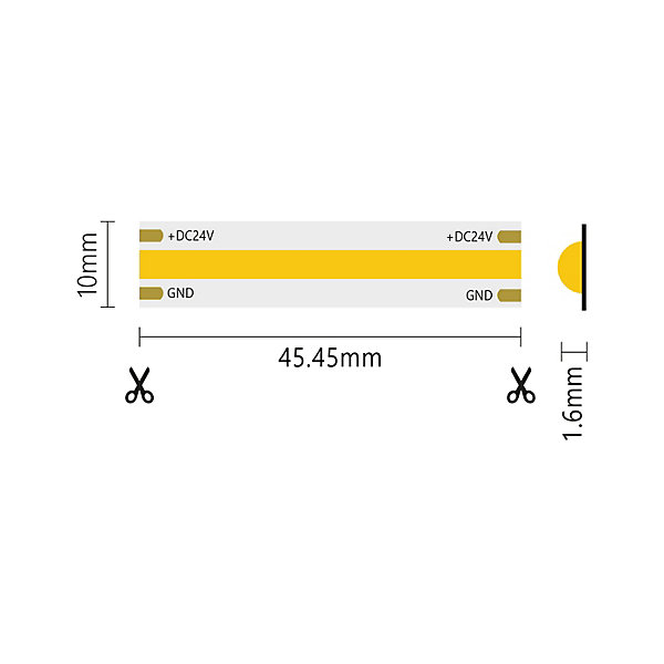 Bande LED COB IP65 monochrome 5m 15W/MT 24V 4000K